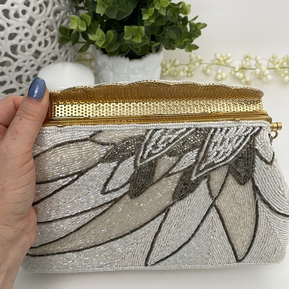 Rare Hand Breaded Vintage Clutch Bag Purse Read - Picture 5 of 16